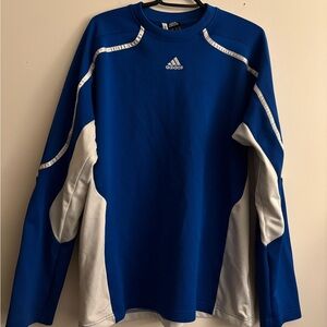 Adidas Blue and White Sweater
